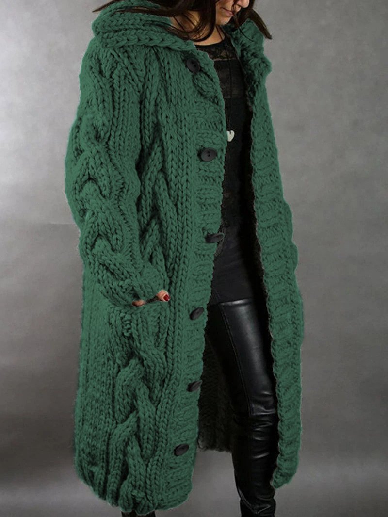 Ada | Women's Chunky Knit Winter Coat – Oversized Cardigan Coat