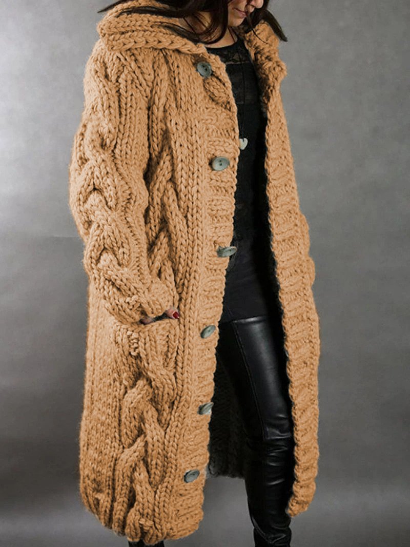 Ada | Women's Chunky Knit Winter Coat – Oversized Cardigan Coat