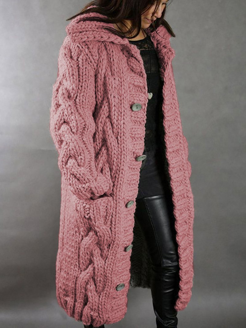 Ada | Women's Chunky Knit Winter Coat – Oversized Cardigan Coat