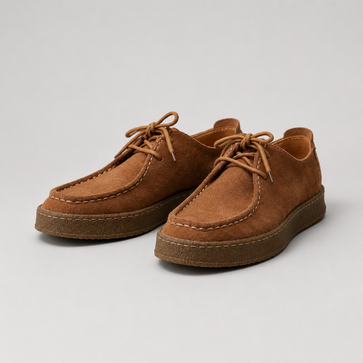 Finn | Men's Suede Look Moccasin Loafers – Crepe Sole Slip On Shoes