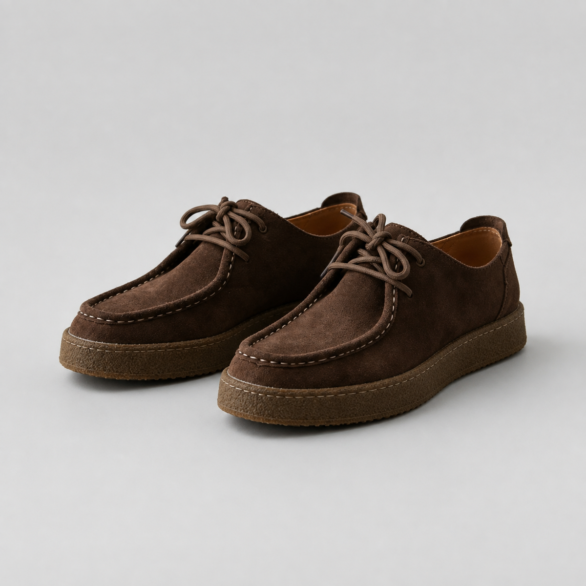 Finn | Men's Suede Look Moccasin Loafers – Crepe Sole Slip On Shoes