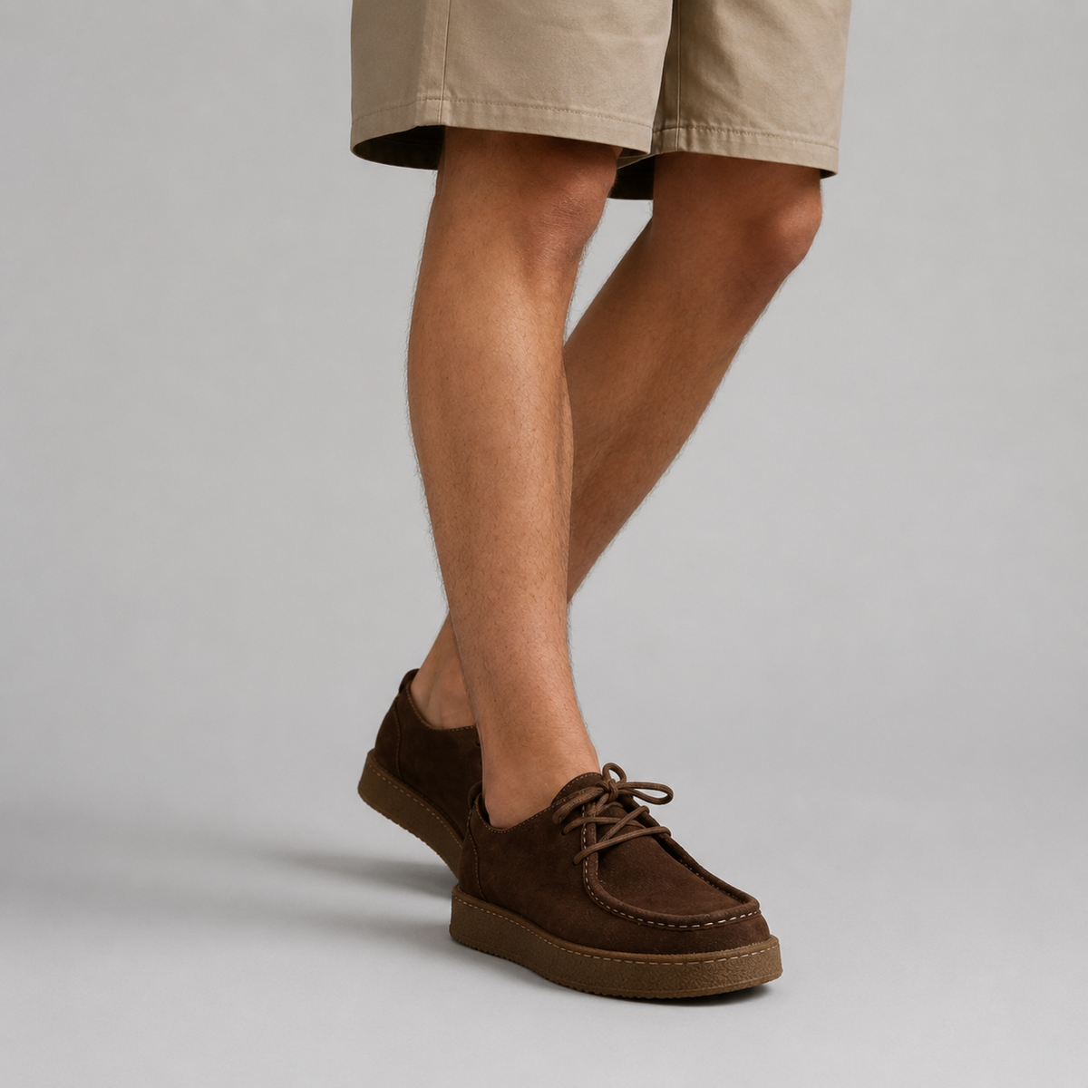 Finn | Men's Suede Look Moccasin Loafers – Crepe Sole Slip On Shoes