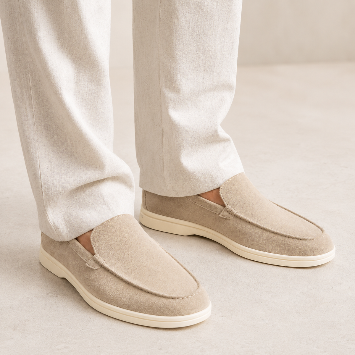 Troy | Men's Lightweight Slip On Dress Shoes – Suede Look Loafers