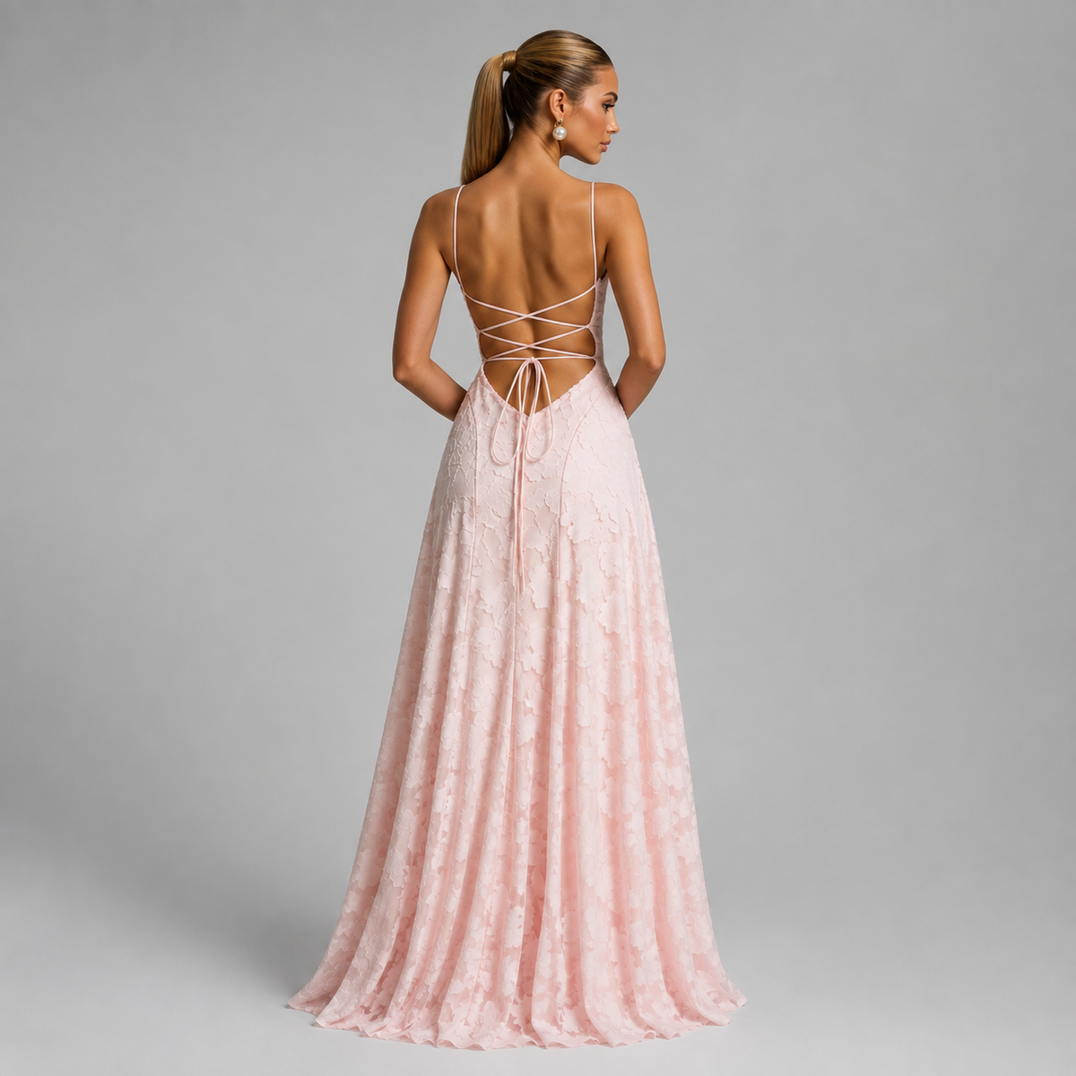 Sophie | Women's 3D Floral Cowl Neck Maxi Dress – Corset Party Dress