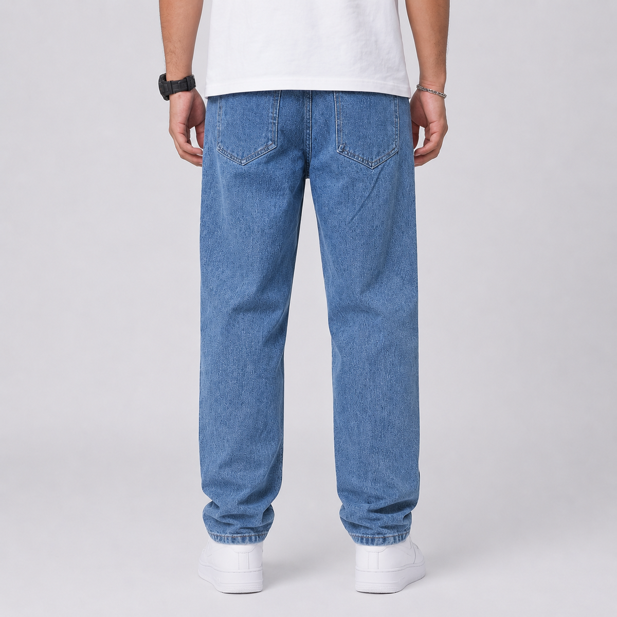 Leo | Men's Relaxed Denim Wide Leg Jeans – Straight Cut Pants