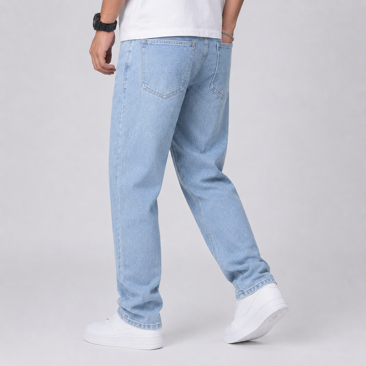 Leo | Men's Relaxed Denim Wide Leg Jeans – Straight Cut Pants