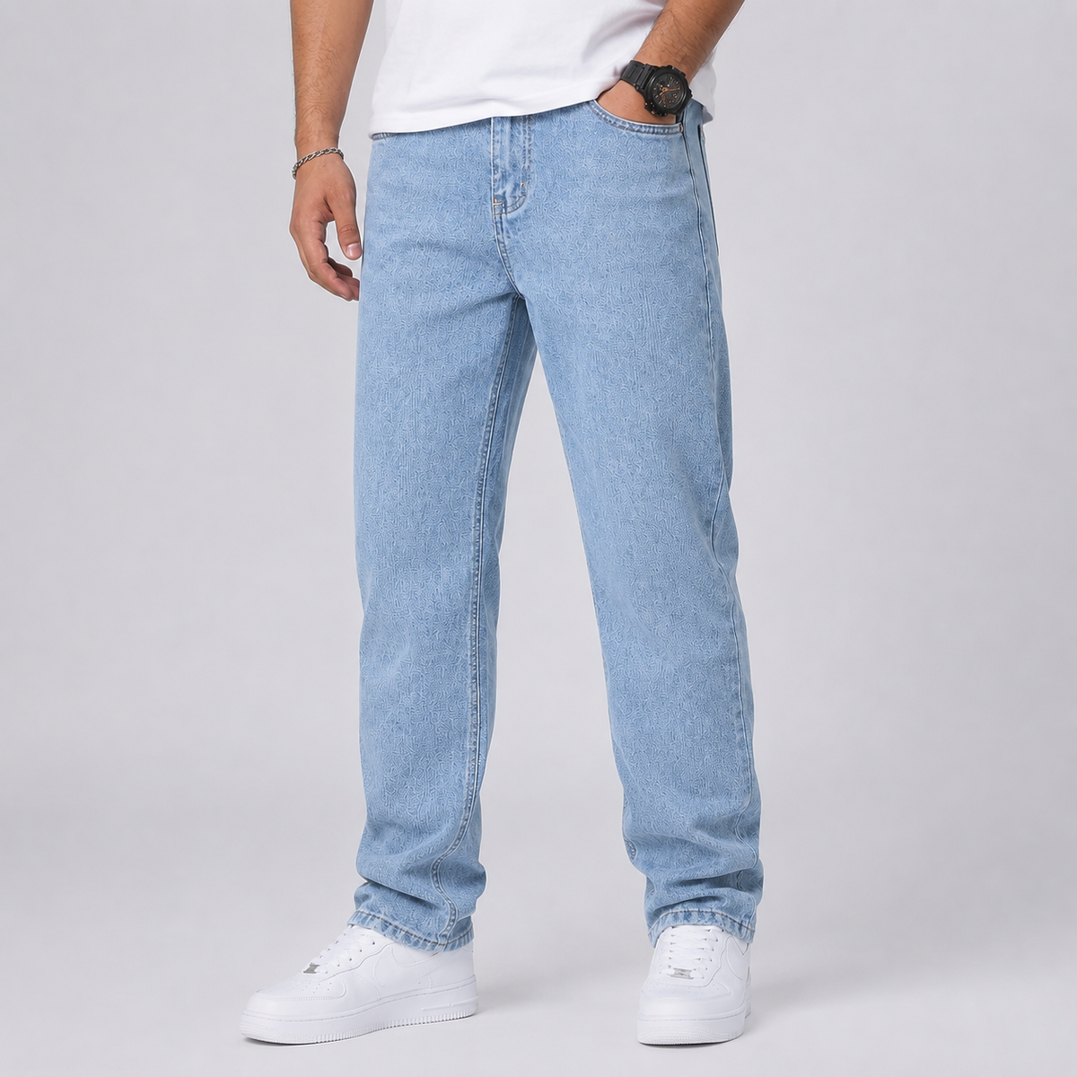 Leo | Men's Relaxed Denim Wide Leg Jeans – Straight Cut Pants