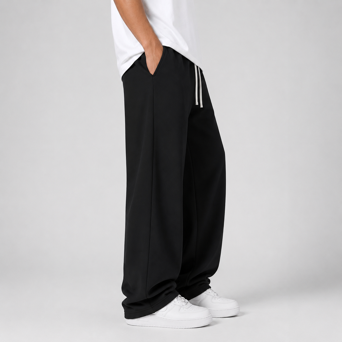 Miles | Men's Thick Knit Drawstring Joggers – Straight Leg Sweatpants