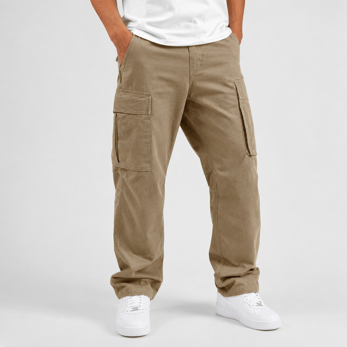 Cole | Men's Drawstring Cargo Pants – Relaxed Fit Utility Trousers