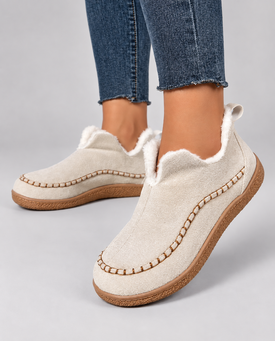 Lena | Women's Plush Lined Slip On Winter Boots – Cushioned Ankle Boots
