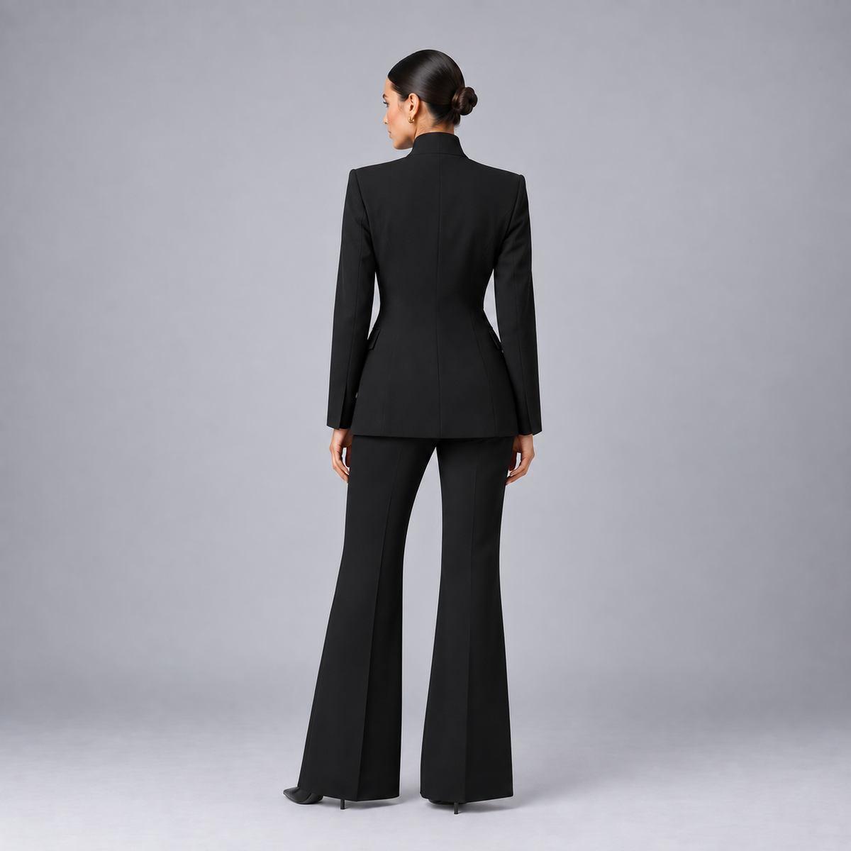 Remy | Women's Collarless Blazer Suit Set – Black