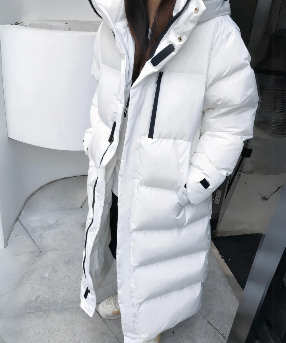 Esme | Women's Longline Down Puffer Jacket – Hooded Winter Coat