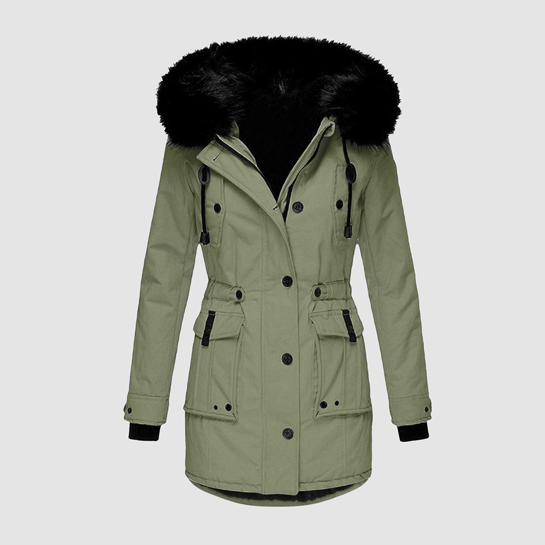 Noor | Women's Waterproof Faux Fur Hood Winter Coat – Longline Parka
