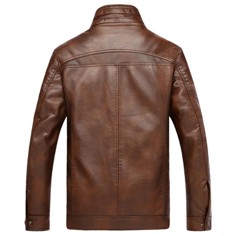 Carl | Men's Fleece Lined Faux Leather Winter Jacket – Rugged Utility Jacket