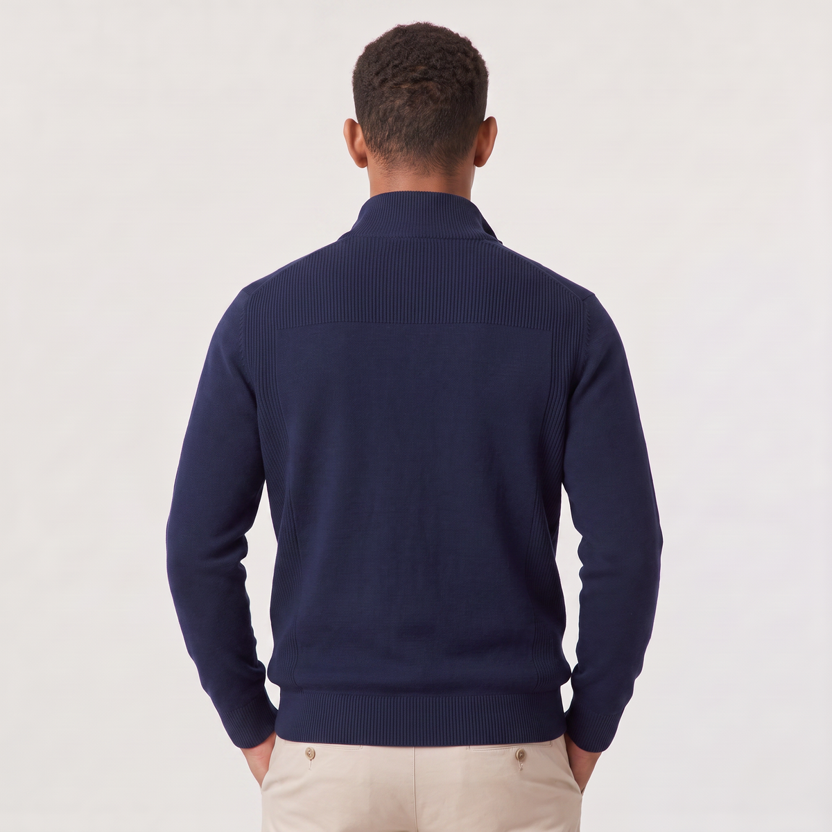 Ezra | Men's Quarter Zip Knit Sweater – Stand Collar Pullover