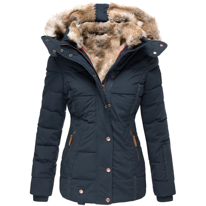 Marisol | Women's Fitted Warm Quilted Jacket – Blue