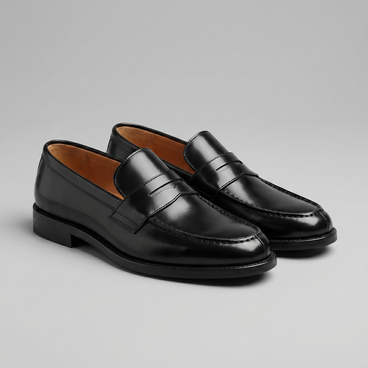 Miles | Men's Leather Look Penny Loafers – Slip On Dress Shoes