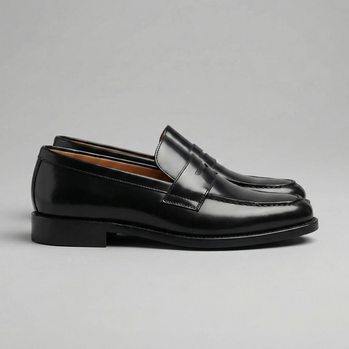 Miles | Men's Leather Look Penny Loafers – Slip On Dress Shoes
