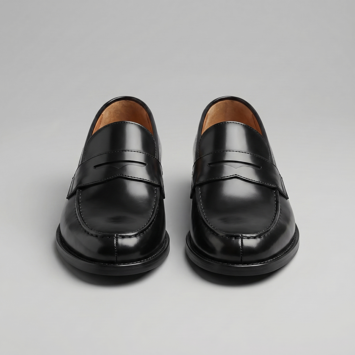 Miles | Men's Leather Look Penny Loafers – Slip On Dress Shoes