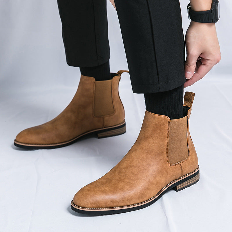 Lucas | Men's Classic Chelsea Boots – Pull-On Tapered Toe Fall Boots