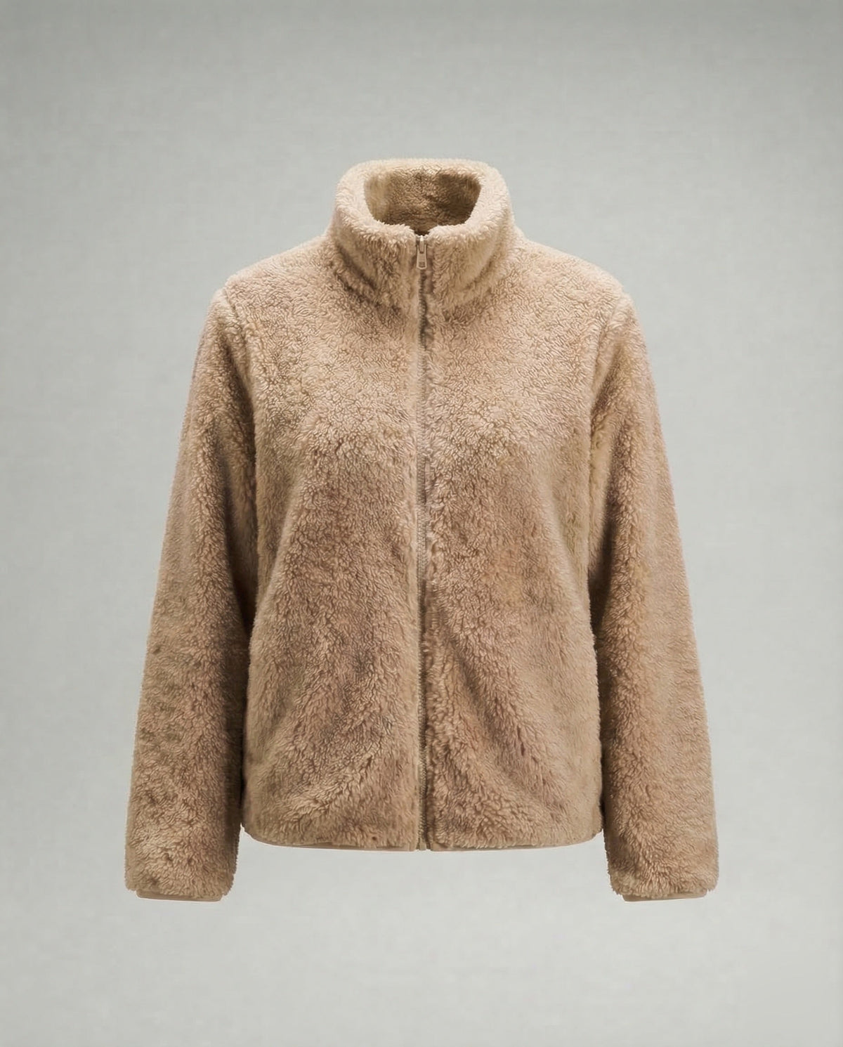 Wren | Women's Stand Collar Fleece Jacket – Khaki