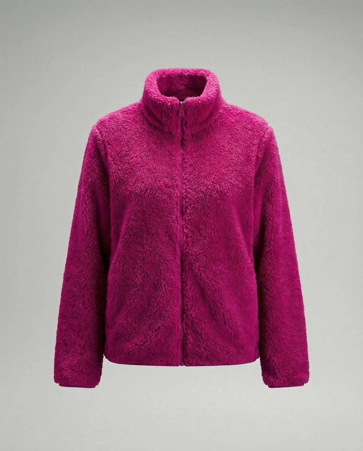 Wren | Women's Stand Collar Fleece Jacket – Hot Pink