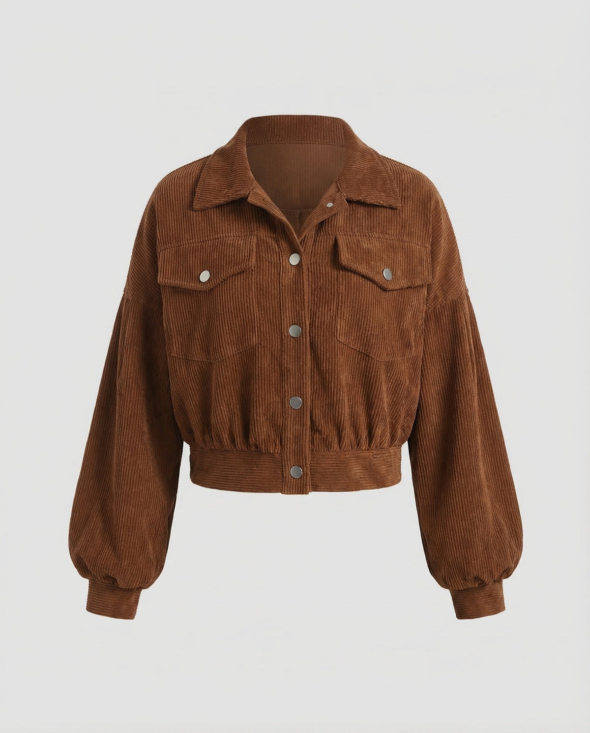 Nadia | Women's Cropped Corduroy Winter Jacket – Brown