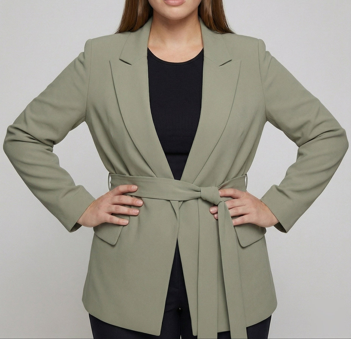 Zoe | Women's Belted Blazer – Longline Tie Waist Blazer