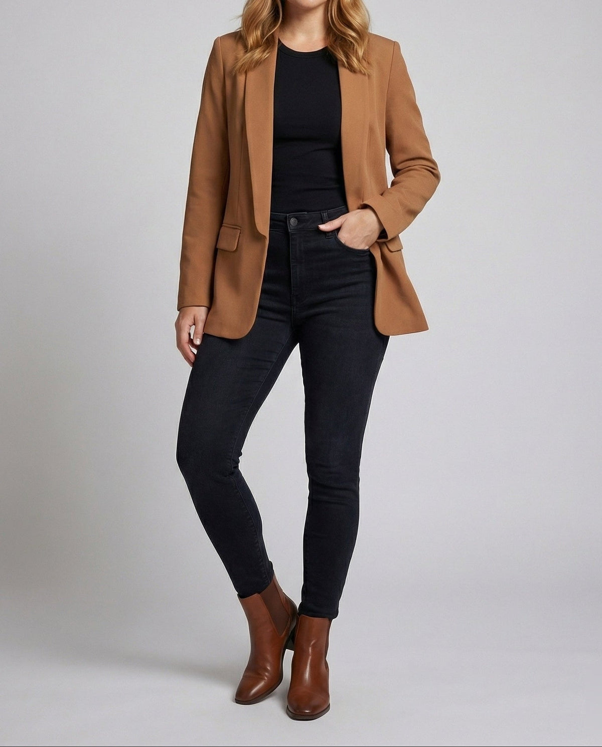 Hedy | Women's Shawl Collar Blazer – Longline Open Front Blazer