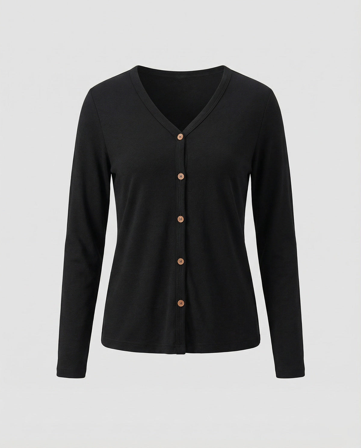 Daphne | Women's Slim V-Neck Cardigan Sweater – Black