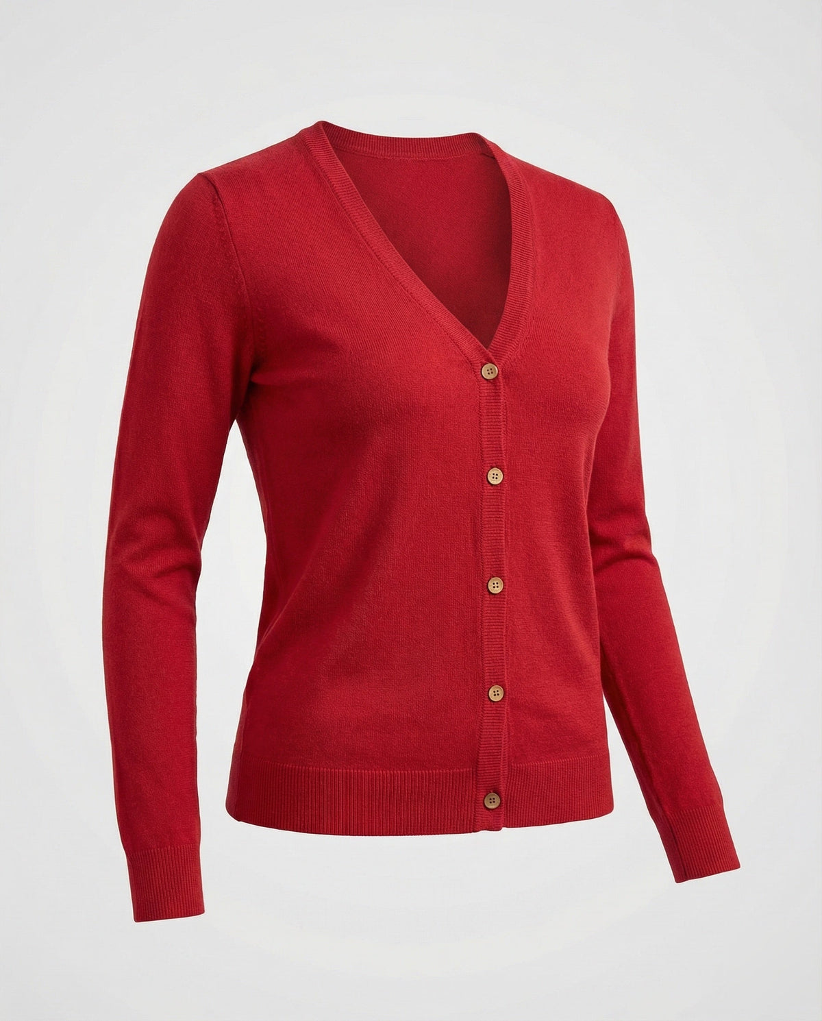 Daphne | Women's Slim V-Neck Cardigan Sweater – Wine Red