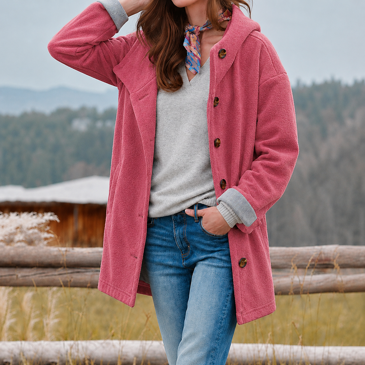 Wynn | Women's Hooded Longline Winter Coat – Pink
