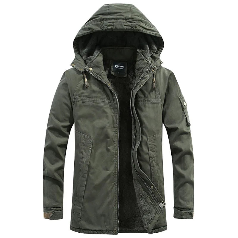 Dean | Men's Fleece Lined Hooded Winter Jacket – Rugged Full Zip Coat