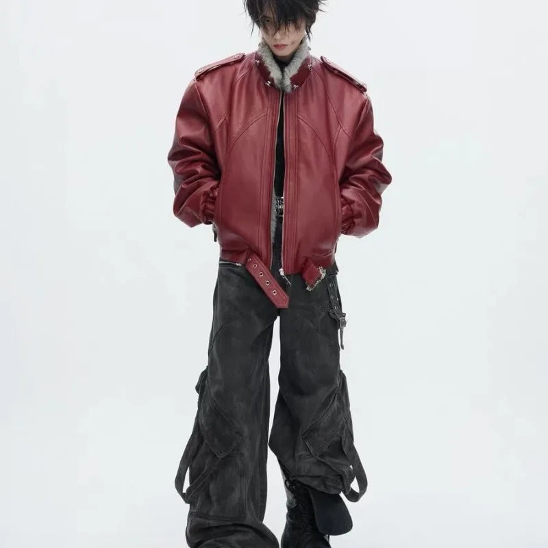 Lucas | Men's Hooded Faux Leather Bomber Jacket – Streetwear Winter Jacket