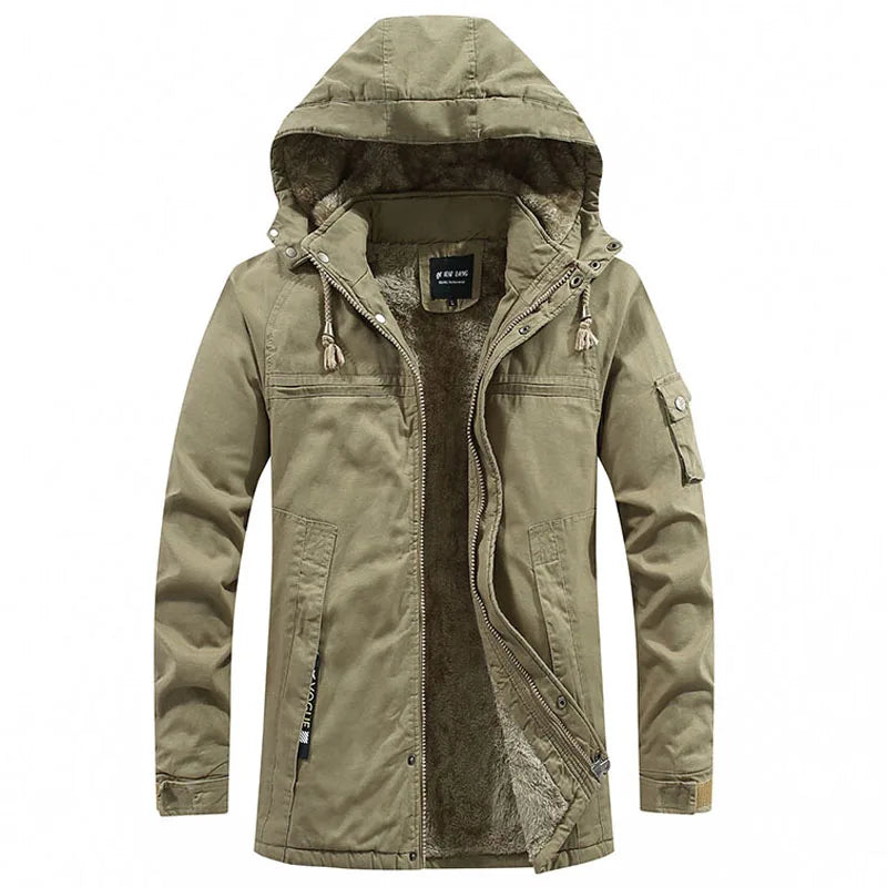 Dean | Men's Fleece Lined Hooded Winter Jacket – Rugged Full Zip Coat