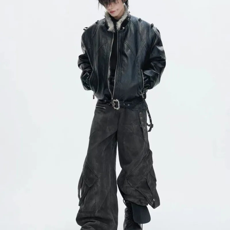Lucas | Men's Hooded Faux Leather Bomber Jacket – Streetwear Winter Jacket