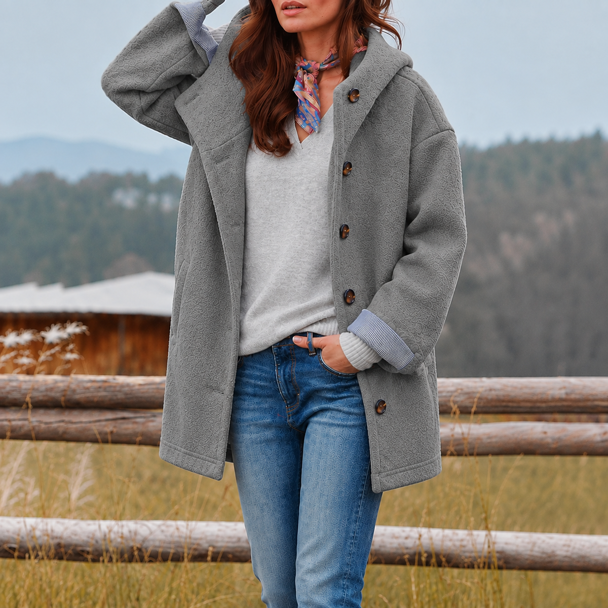 Wynn | Women's Hooded Longline Winter Coat – Grey