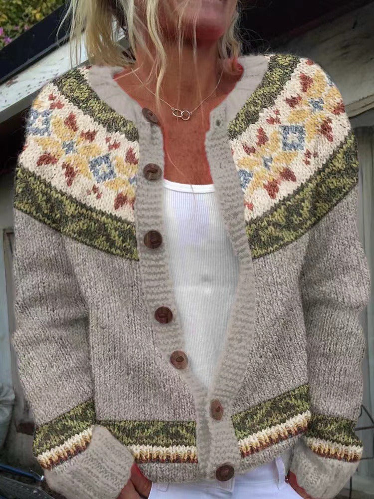 Daisy | Women's Itch Free Nordic Cardigan Sweater – Colourful Knit Cardigan