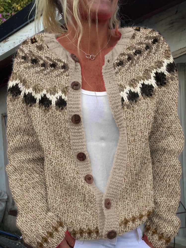 Willow | Women's Button Up Nordic Cardigan Sweater – Handmade Knit Cardigan