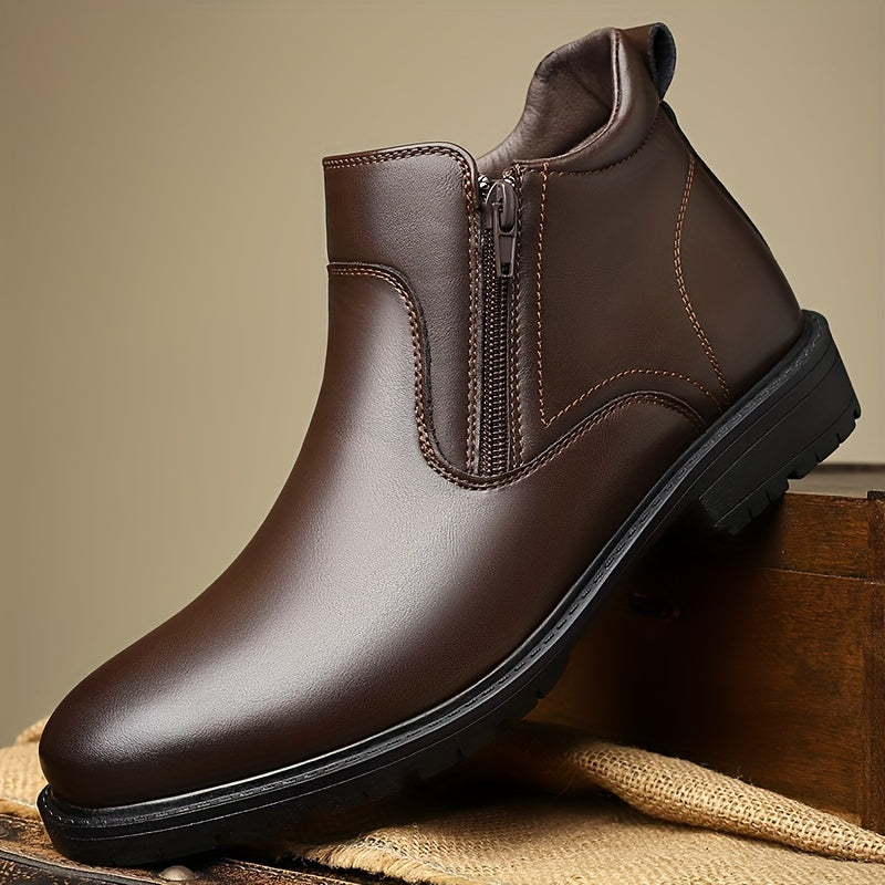 Luke | Men's Side Zip Winter Boots – Cushioned Fall Boots Sizes 12-14