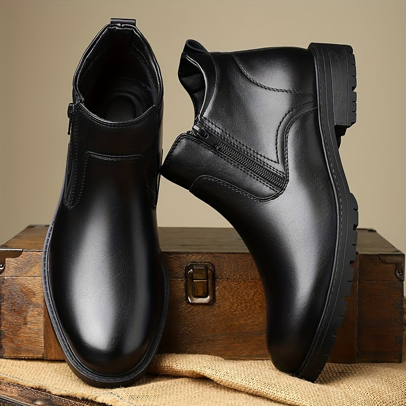 Luke | Men's Side Zip Winter Boots – Cushioned Fall Boots Sizes 12-14