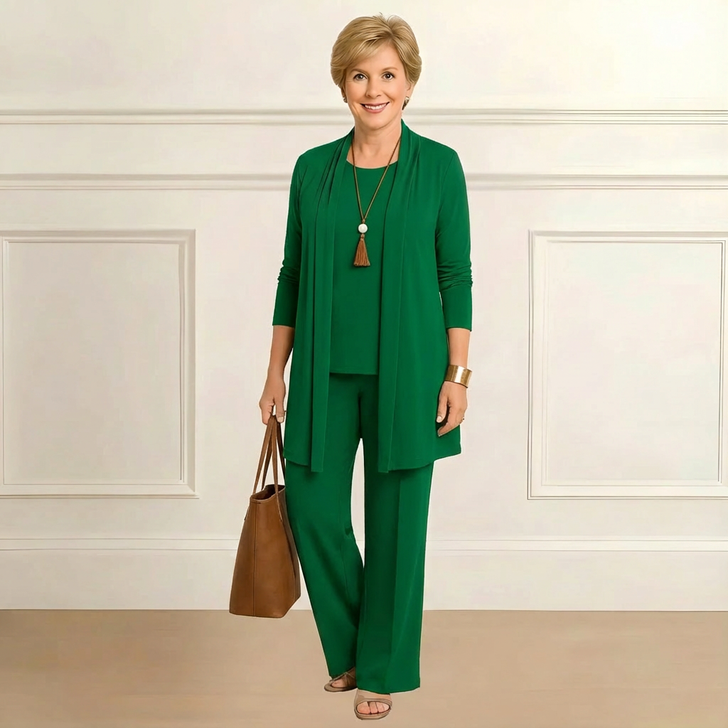 Adele | Women's Monochrome Three Piece Matching Set – Cardigan Lounge Set