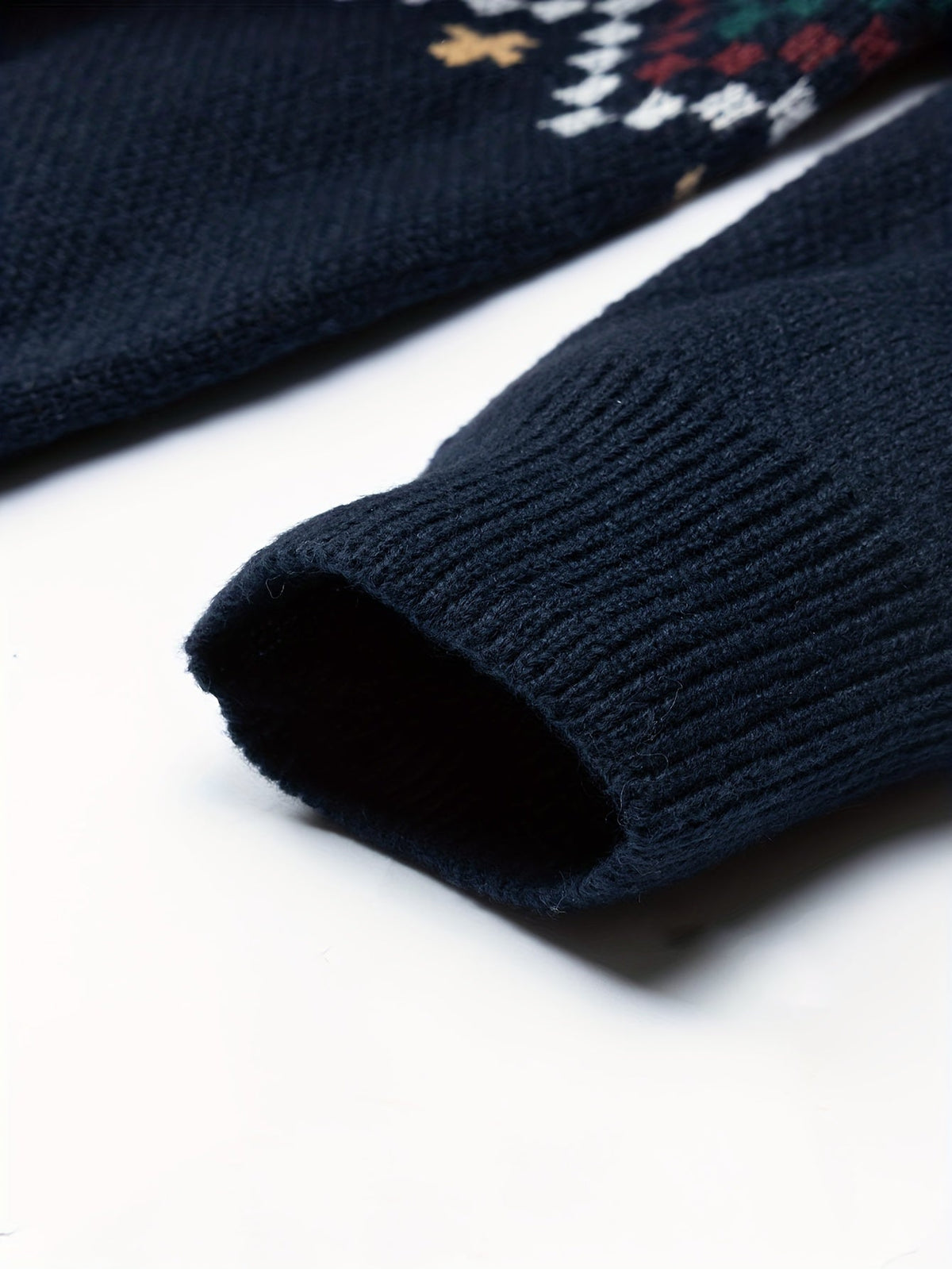 Hugo | Men's Navy Patterned Yoke Knit Sweater – Cosy Pullover