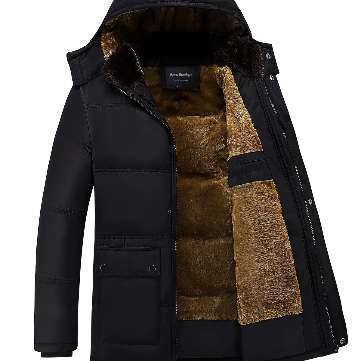 Sam | Men's Plush Lined Hooded Winter Jacket – Insulated Winter Coat