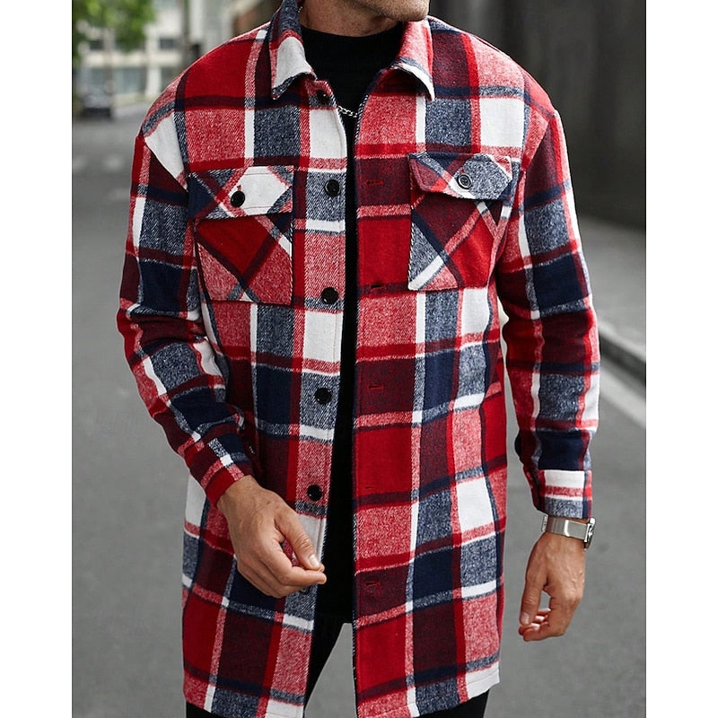 Emmett | Men's Warm Plaid Overshirt – Wine