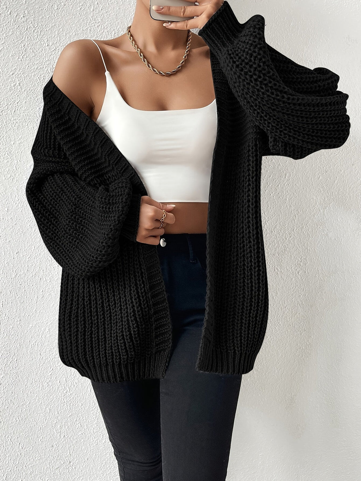 Vera | Women's Chunky Knit Cardigan Sweater – Open Front Cardigan