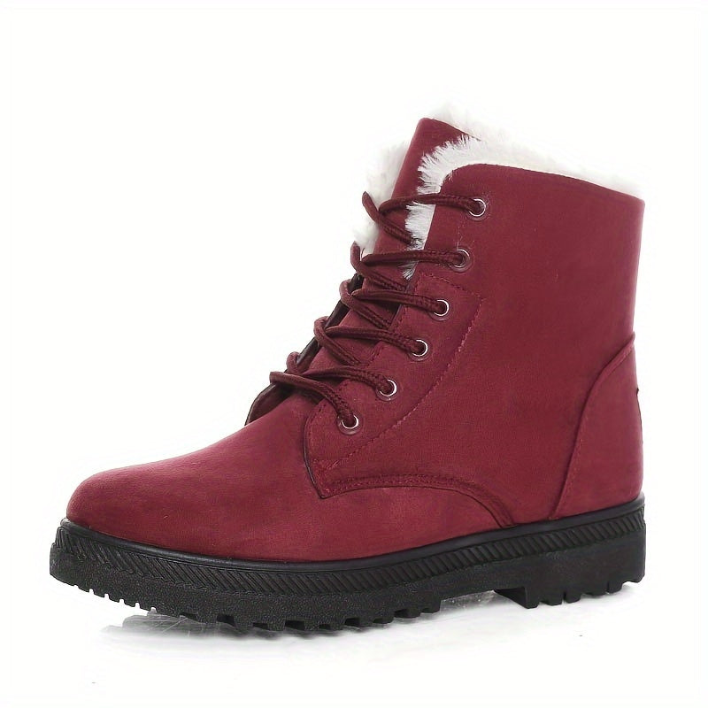 Lana | Women's Warm Lined Lace-Up Winter Boots – Plush Ankle Boots