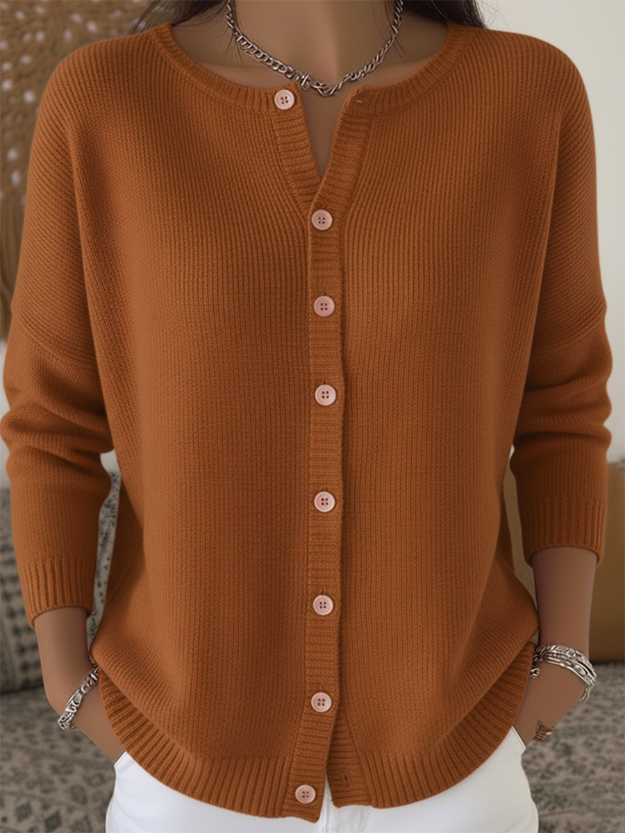 Gia | Women's Button Up Cardigan Sweater – Soft Minimalist Knit Cardigan
