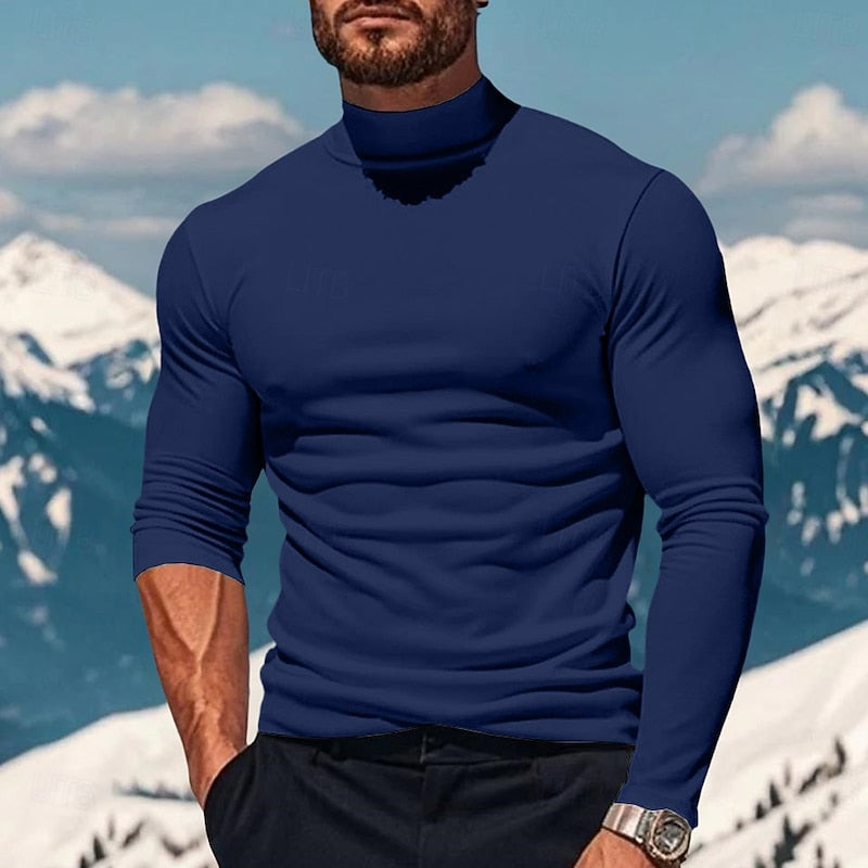 Dallas | Men's Mock Neck Long Sleeve Top – Slim Base Layer Shirt