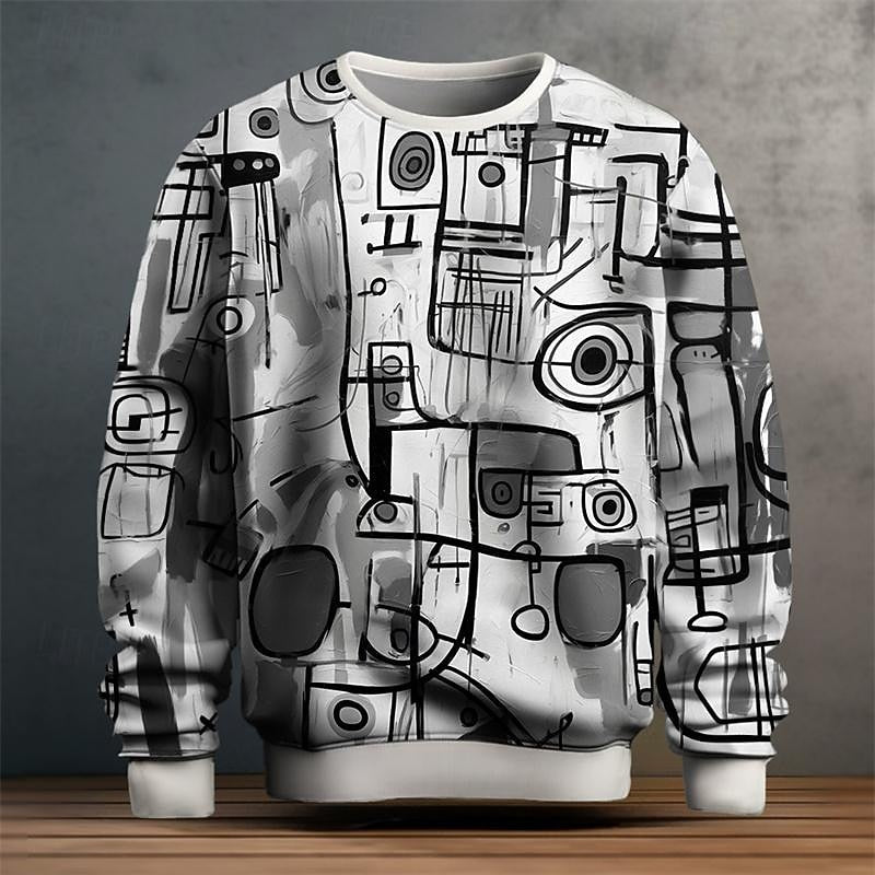 Zane | Men's Art Print Graphic Sweatshirt – Gray